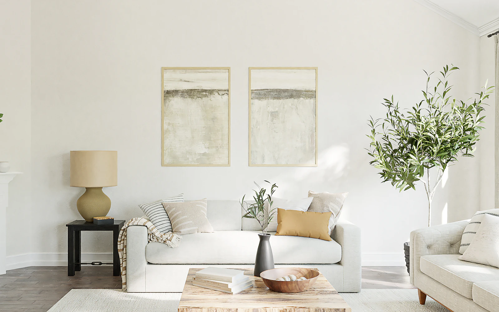 Living room with a fireplace – The Design Organization